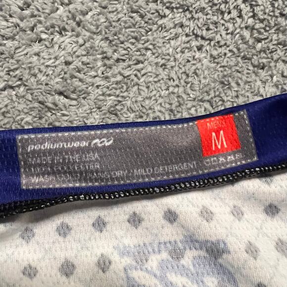 Podiumwear Shirt Mens Medium Performance Tshirt Blue Dots Geometric Cycle - Picture 4 of 5